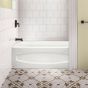 Colony Recess Bathtub - 60" x 30" - Porcelain - White - Right-Hand Outlet