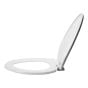 Siège de toilette allongé en plastique, à fermeture lente Caswell, blanc, 14,31" x 16,88"