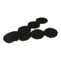 PRO-TEC Self-Adhesive Round Medium Felt Pads - Black - 1 1/8" - 16/Pkg