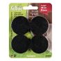 PRO-TEC Self-Adhesive Round Medium Felt Pads - Black - 1 1/2" - 8/Pkg