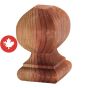 Brown Treated Wood Williamsburg Ball - 4" x 4" x 6"