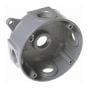 Metal Electric Round Outlet Box - 5 Holes of 1/2" - Grey