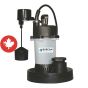 Zinc and thermoplastic submersible sump pump 1/2 hp