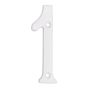 Numéro de maison de style moderne #1, blanc, 3/8" x 6"