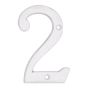 Numéro de maison de style moderne #2, blanc, 3/8" x 6"