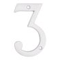 Numéro de maison de style moderne #3, blanc, 3/8" x 6"