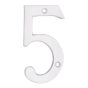 Numéro de maison de style moderne #5, blanc, 3/8" x 6"