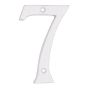 Numéro de maison de style moderne #7, blanc, 3/8" x 6"