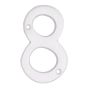 Numéro de maison de style moderne #8, blanc, 3/8" x 6"