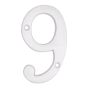 Numéro de maison de style moderne #9, blanc, 3/8" x 6"
