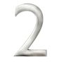 Numéro de maison de style moderne #2, nickel satiné, 1/4" x 3"