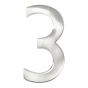 Numéro de maison de style moderne #3, nickel satiné, 1/4" x 3"