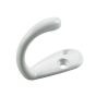 1-3/4" Single Wardrobe Hook - White - 18 mm x 46 mm