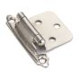Semi-Concealed Self-Closing Hinge - Brushed nickel - 2 3/4" - 2/Pkg