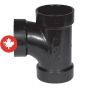 ABS DWV Sanitary Tee - 2" x 1 1/2" x 1 1/2" - Hub - Black