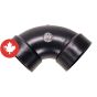 Coude 90° en ABS DWV, 4", femelle, noir