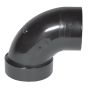 Coude 90° en ABS DWV, 3", mâle x femelle, noir