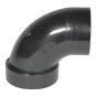 COUDE 90° en ABS DWV, 4", mâle x femelle, noir