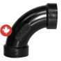 Coude 45° en ABS DWV, 4", femelle, noir