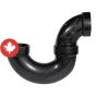 ABS DWV P-trap - 1 1/2" - Hub - Black