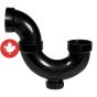 ABS DWV P-trap with Cleanout - 2" - Hub - Black