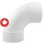 PVC/BNQ 90° Elbow - 4" - Hub x Hub - White