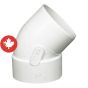 PVC/BNQ 45° Elbow - 3" - Hub x Spigot - White