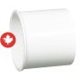 PVC/BNQ Coupling With Pipe Stop - 3" - Hub - White