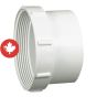 PVC/BNQ Cleanout Adapter - 4" - Spigot x Hub - White