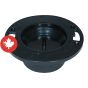 Bride de toilette en ABS DWV avec bouchon d'essai, 4" x 3", femelle, noir