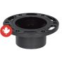 Bride de toilette réglable en ABS DWV, 4" x 3", femelle, noir