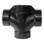 Té sanitaire double en ABS DWV, 1 1/2" x 1 1/2" x 1 1/2" x 1 1/2", femelle, noir