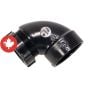 ABS DWV 90˚ Elbow with Slip Joint Nut - 1 1/2 " - Slip joint nut x Hub - Black
