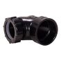 ABS DWV 90˚ Elbow with Slip Joint Nut - 1 1/2 " - Slip joint nut x Hub - Black