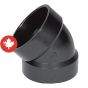 ABS DWV 45˚ Elbow - 4" - Hub - Black