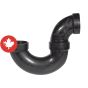 ABS DWV P-trap - 3" - Hub - Black