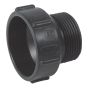 Adapteur mâle ABS DWV, F 1 1/2" x M 1 1/4", fem. x m. fileté, noir