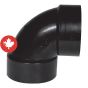 Coude 90° en ABS DWV, court, 3", femelle, noir