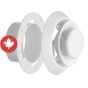 Round Air Diffuser 4" –– Dual Adjustment – With Collar – White