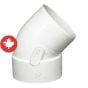 PVC/BNQ 45° Elbow - 4" - Hub x Spigot - White
