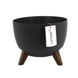 Pot Roma sur pied, Noir, 11"