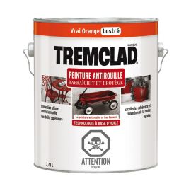 Peinture antirouille &agrave; base d&rsquo;huile, lustr&eacute;, vrai orange, 3,78 l