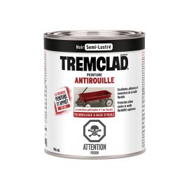 Peinture antirouille &agrave; base d&rsquo;huile, semi-lustr&eacute;, noir, 946 ml