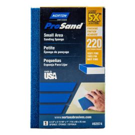&Eacute;ponge de pon&ccedil;age Norton ProSand petites surfaces, 4 1/2" x 2 11/16" x 1", Gr. 220, 1/pqt