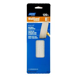 Papier de pon&ccedil;age pour placopl&acirc;tre Norton Wallsand Premium, 11" x 3 5/16", Gr. 120, 5/pqt