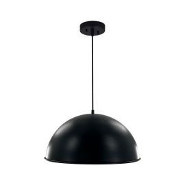 Luminaire suspendu &agrave; une lumi&egrave;re, 18", noir/blanc mat