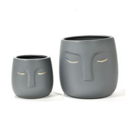Cache-pot, Mira, gris, 2/pqt,