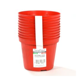 Pot de production pour semis en plastique, rouge, 10", 10/pqt