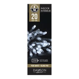 Jeu de 20 lumi&egrave;res DEL, 5 mm, blanc pur
