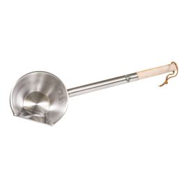 Plat &agrave; queue, c&ocirc;t&eacute; plat, inox bois, 6,5"